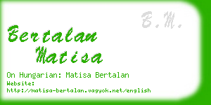 bertalan matisa business card